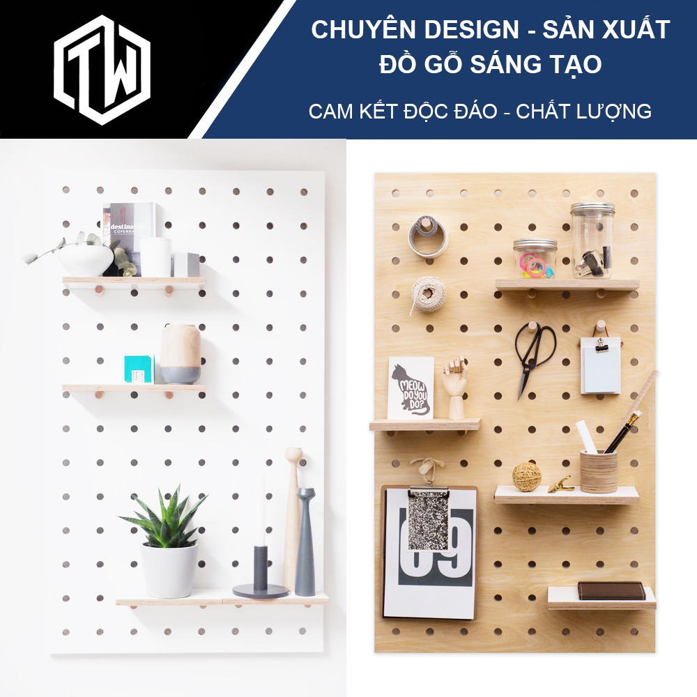 Kệ treo tường Pegboard TiTi Wood Model 2022
