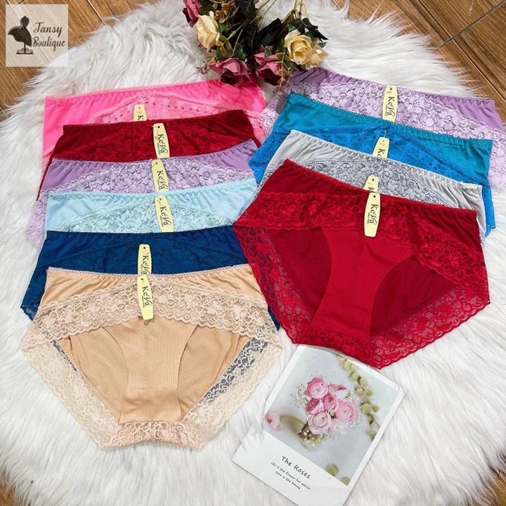Set 10 Quần lót nữ cotton cao cấp viền ren - Quần chíp nữ - Quần lót thông hơi