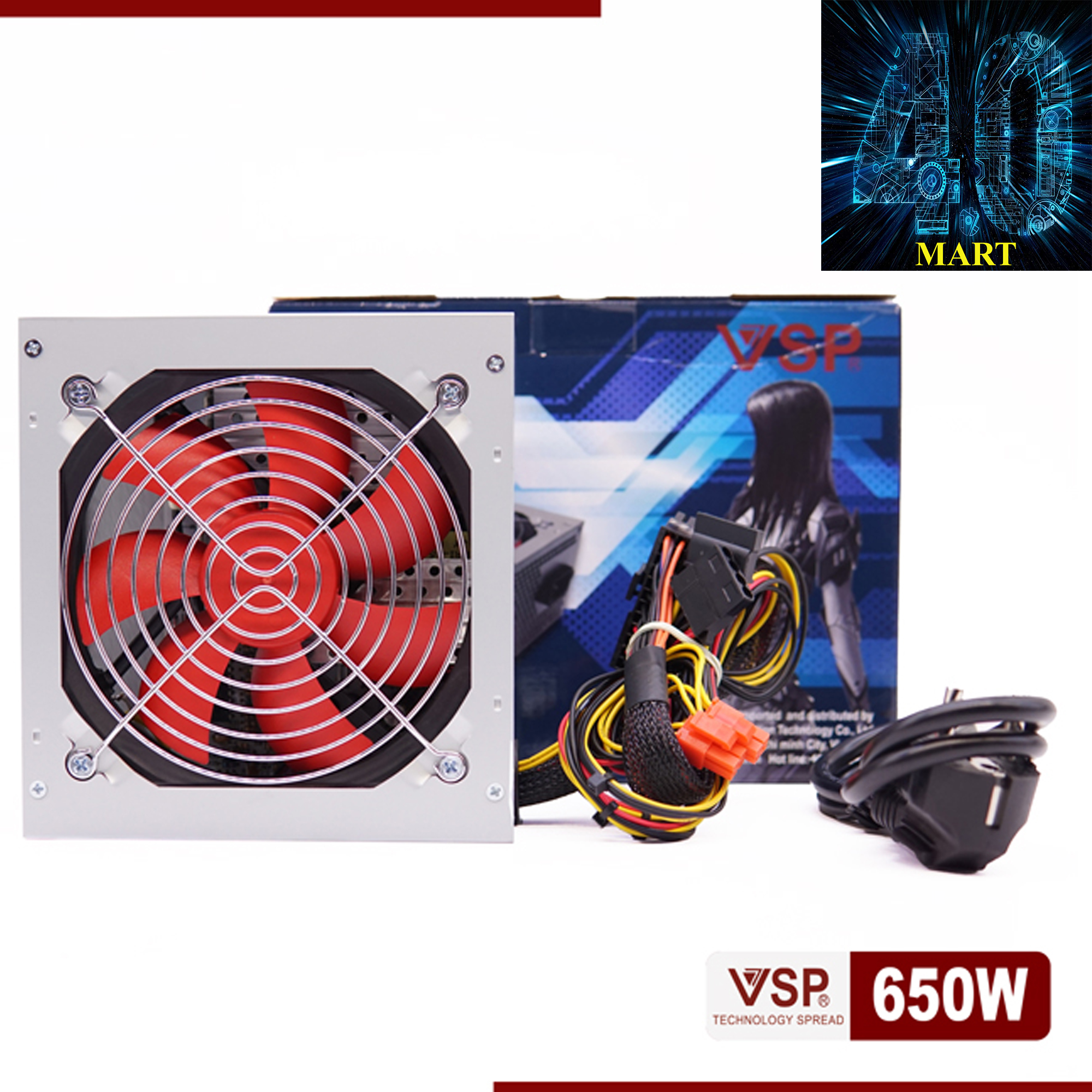 Nguồn vsp 650w full box - kèm dây nguồn bảo hành 24 tháng