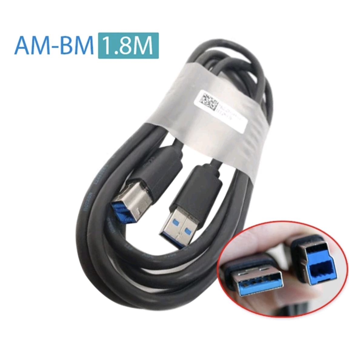 Cáp USB 3.0 Type B dài 1.8M AM-BM hàng zin hãng theo màn hình cáp máy in, cáp hdd box cáp usb 3.0 type A sang type B dài 1.8M