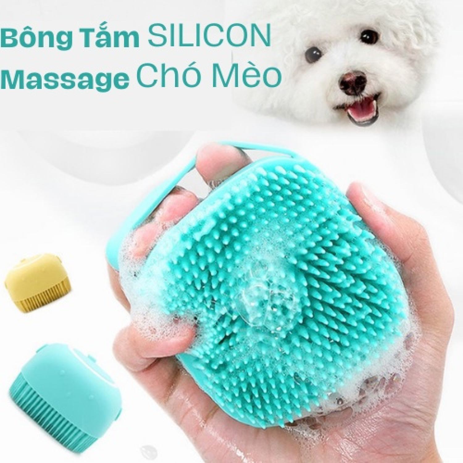 Bông Tắm Silicon Tạo Bọt & mɑssage Cho Chó Mèo