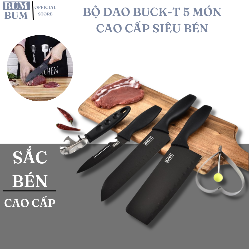 ⚡freeship⚡ hộp dao 5 chi tiết hợp kim đen mẫu mới buck - i