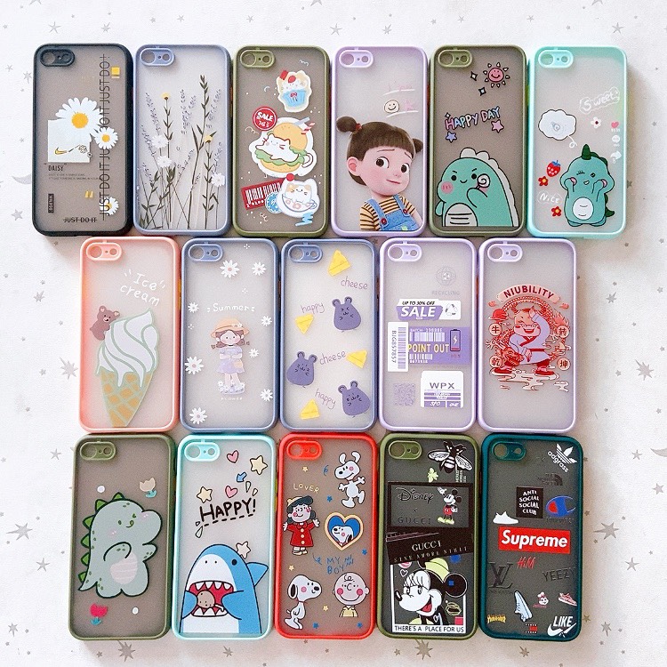Ốp nhám viền màu iphone 7/ 8 siêu đẹp