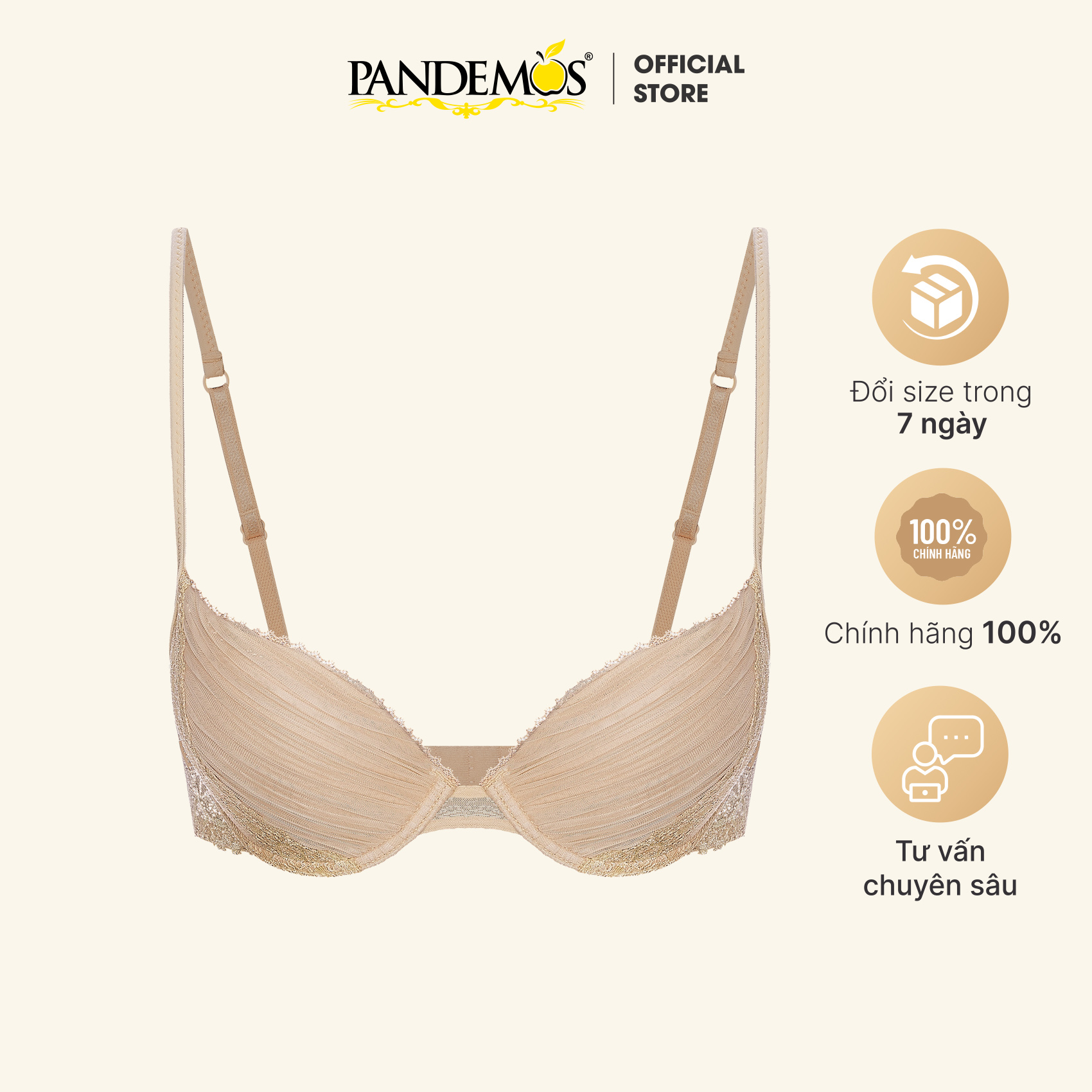Áo ngực ELLE có gọng nâng ngực chất liệu ren kết hợp cotton cao cấp LB6541