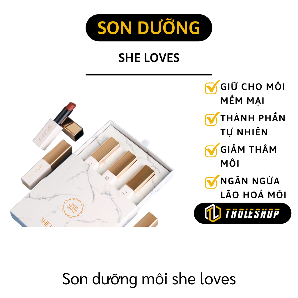 Son dưỡng môi - Son dưỡng có màu She Loves - Son dưỡng giúp môi căng bóng, giàu độ ẩm hàng nội địa Trung