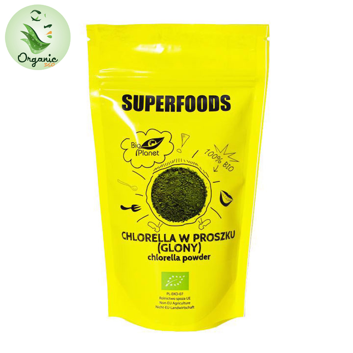 Date t9/23 - bột tảo lục chlorella hữu cơ bio planet 200g