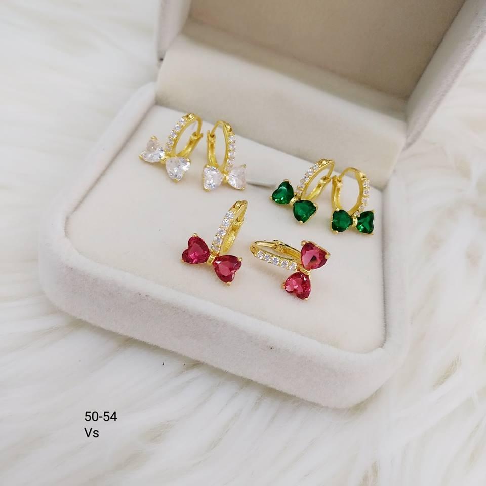 Bông tai nơ vàng 10k BTV35 cho bé gái