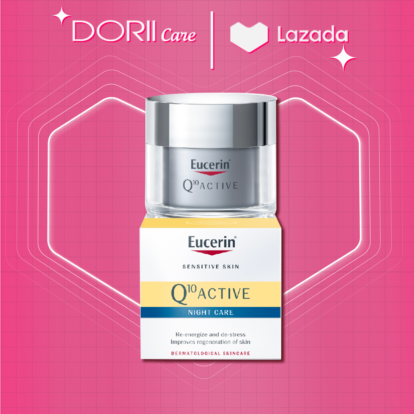 Eucerin kem dưỡng ẩm chống lão hóa ban đêm q10 active night cream 50ml