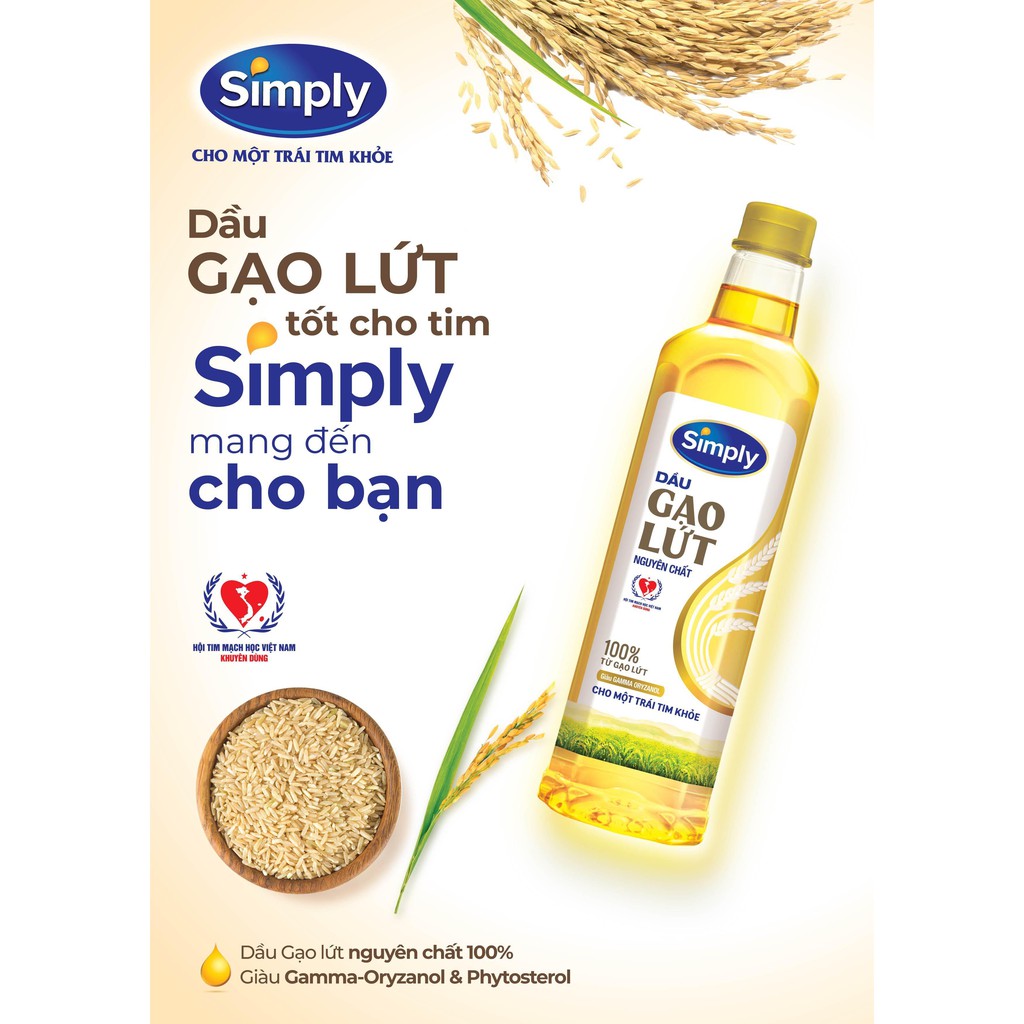 Dầu gạo lứt simply 1l