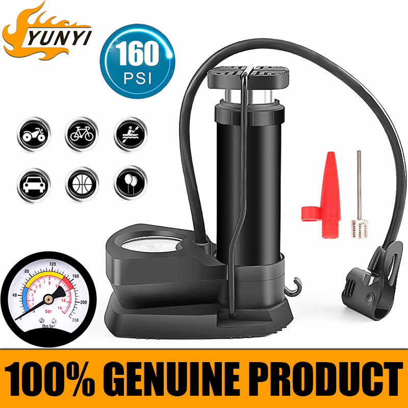 Bơm lốp xe máy đạp chân bơm xe đạp bằng chân bơm xe đạp xe máy cao cấp bơm xe đạp mini