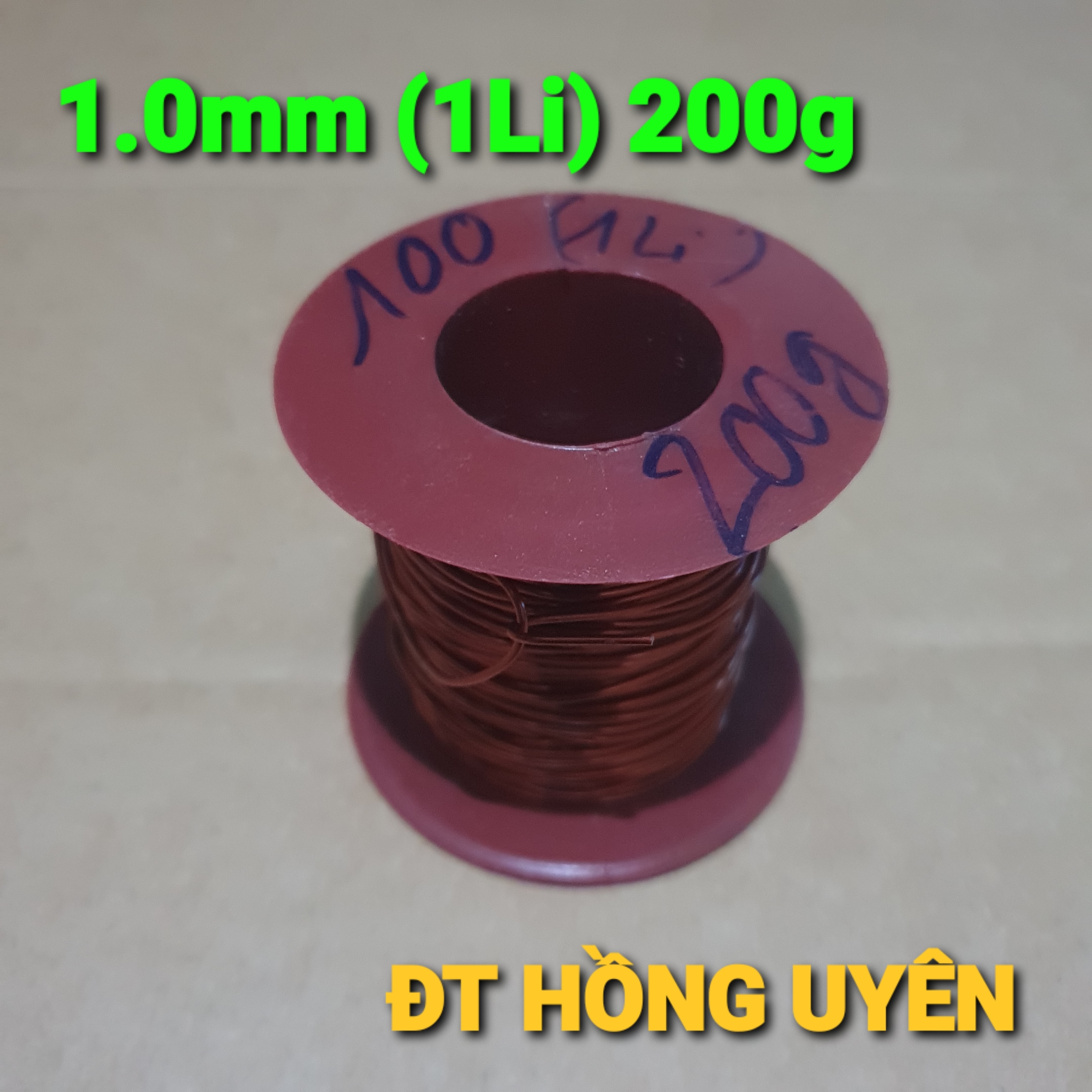 Dây đồng cuộn (1mm 200g). Dây đồng quấn biến áp kích cơ, biến áp thường 220v, biến áp xung. Dây đồng tráng men, bọc emay cách điện