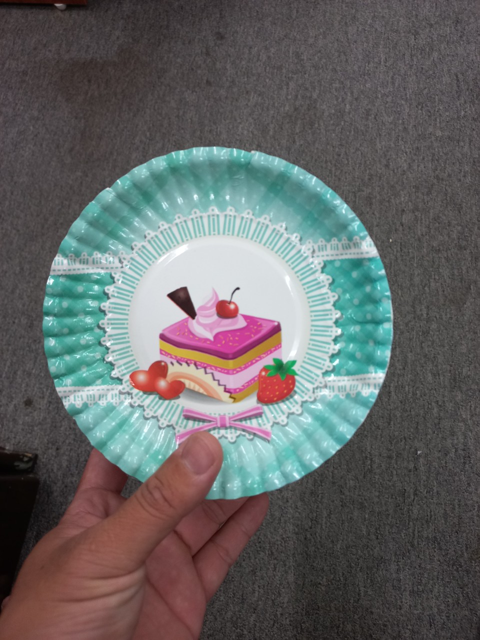Dĩa giấy in hoạt hình 16cm