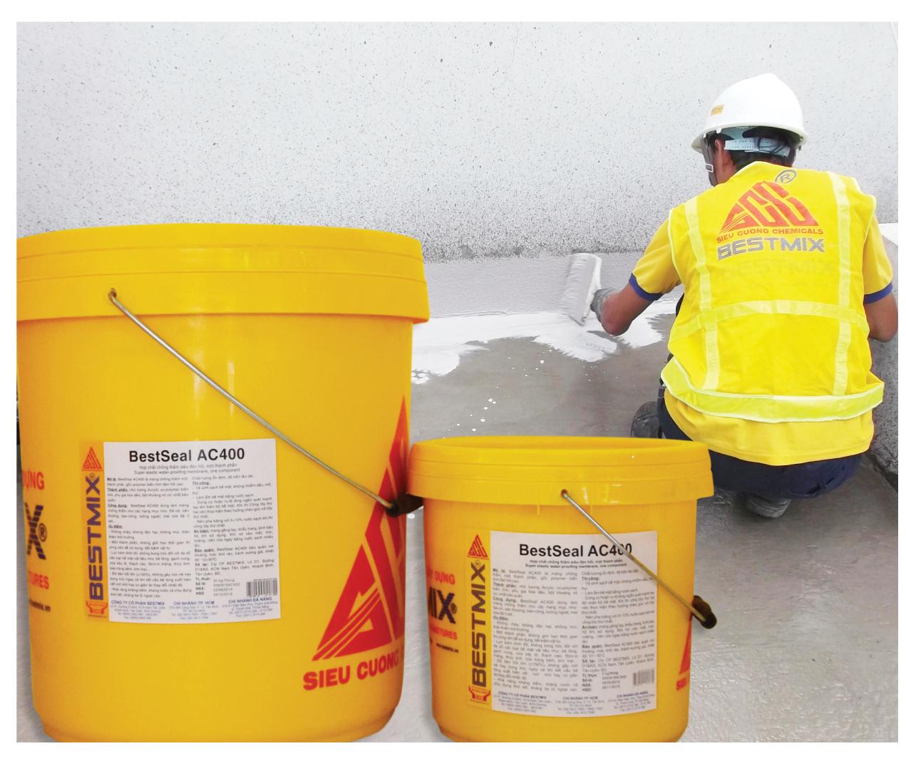 Màng chống thấm đàn hồi cao BestSeal AC400 dành cho chống thấm sàn, mái, tường vây  5KG