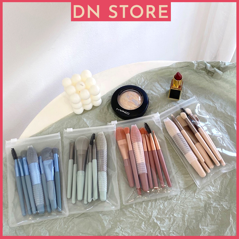 Bộ Cọ Trang Điểm 8 CÂY Có Túi Zip Đựng - Bộ Cọ Makeup, Cọ Trang Điểm Cá Nhân Chuyên Nghiệp, Cọ Phấn Mắt Lông Mềm. Mỹ Phẩm Nội Địa Trung
