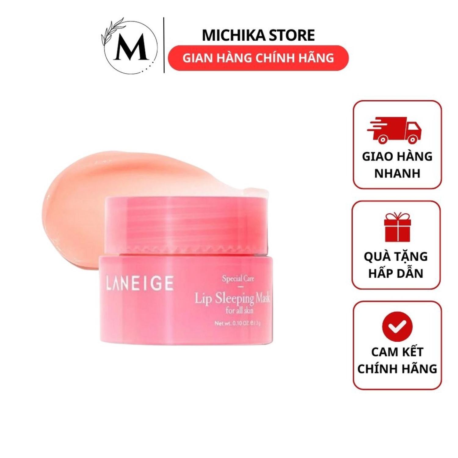 Mặt nạ ủ môi Laneige Minisize 3g màu hồng chính hãng Michika