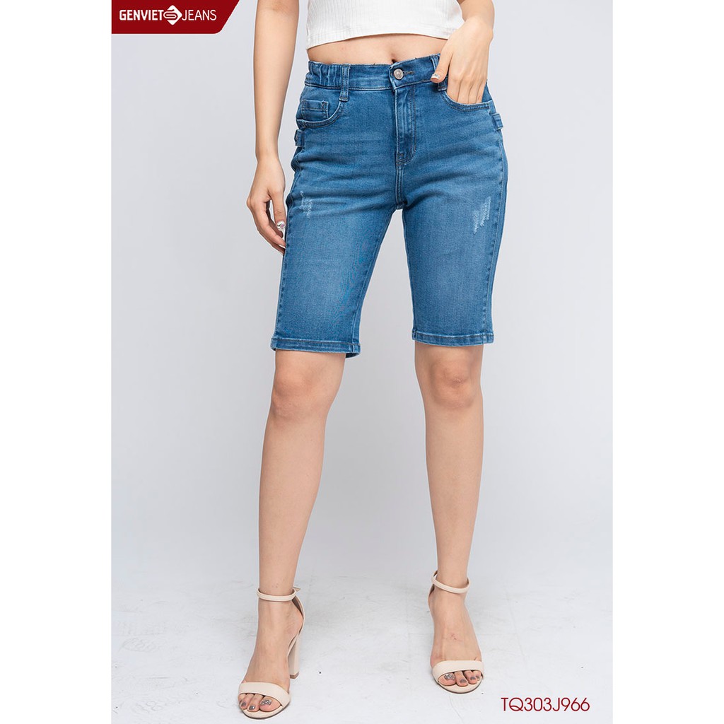 Quần ngố jeans nữ tq303j966 genviet