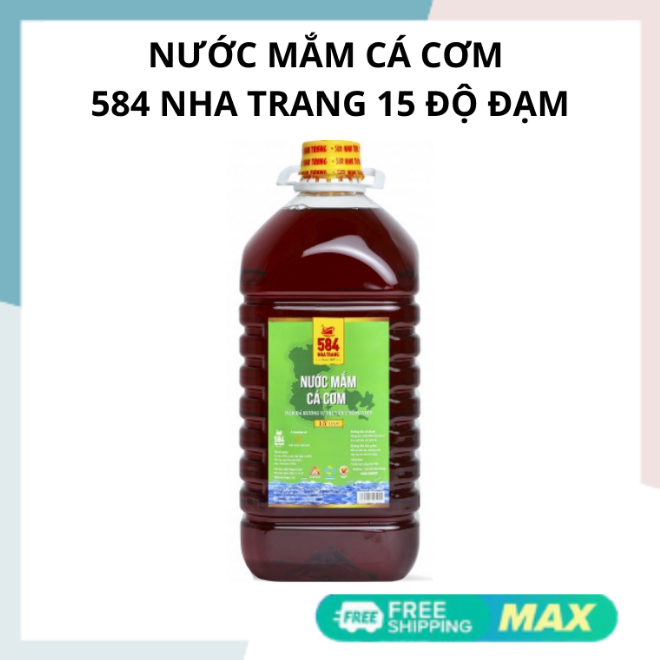 NƯỚC MẮM NHỈ CÁ CƠM 584 NHA TRANG 15 ĐỘ ĐẠM 5 LÍT
