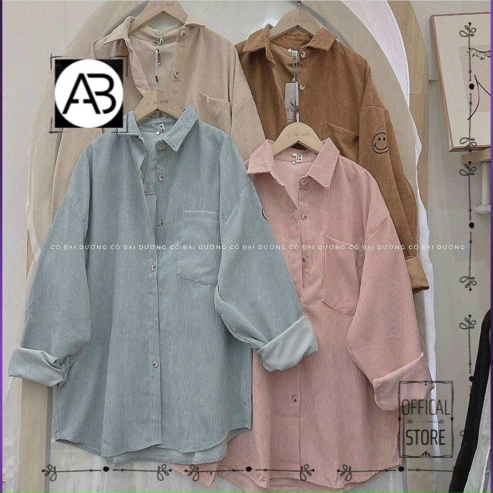 Áo khoác sơ mi nhung trơn basic bao đẹp tp154