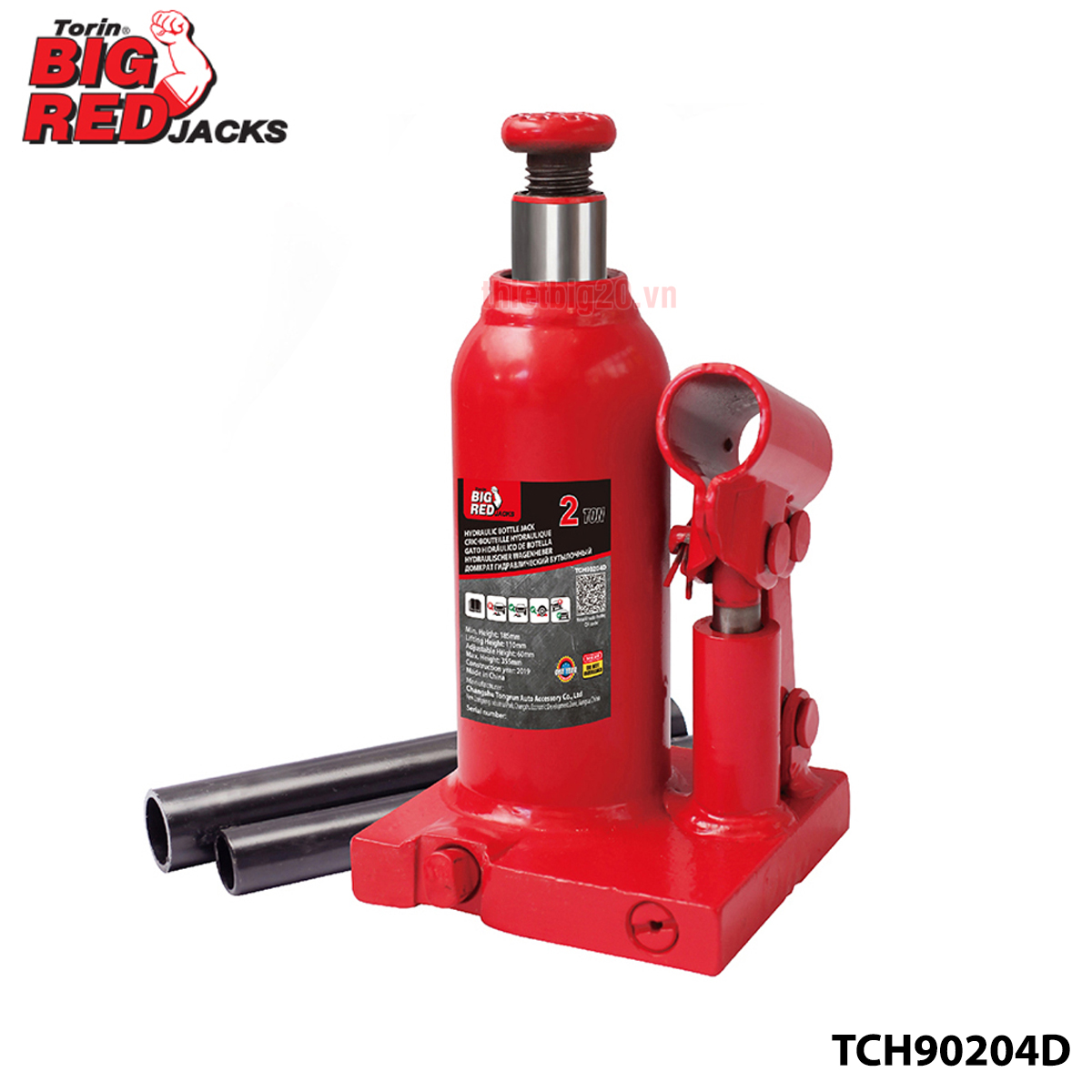 Kích thủy lực, con đội thủy lực 2 tấn Torin Big Red - TCH90204D