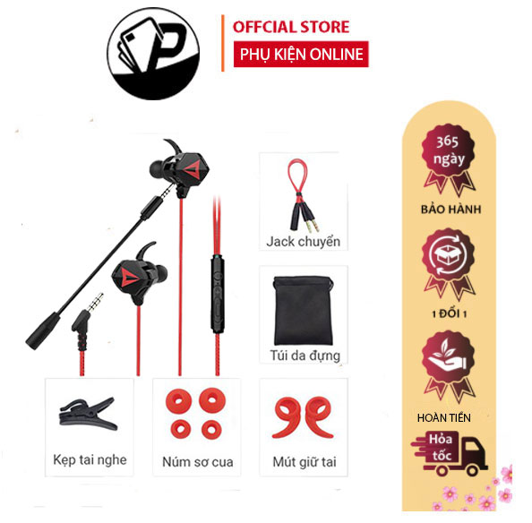 Tai nghe game thủ chính hãng sendem S2 - Tai nghe gaming S2, G901 tích hợp Micro kép Hỗ trợ jack cắm Laptop,PC