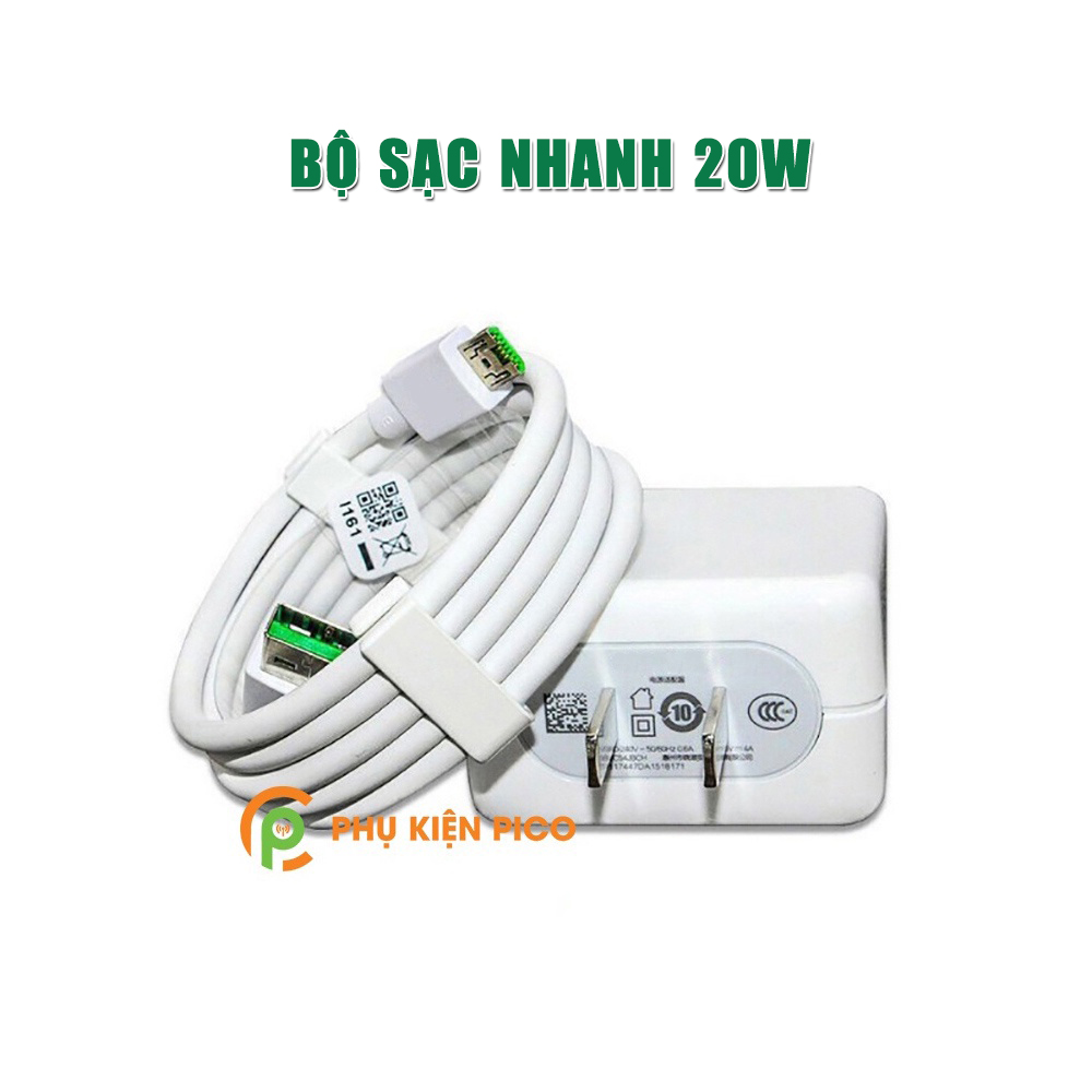 Cốc sạc nhanh Oppo chính hãng bóc máy - Củ sạc nhanh Oppo 5V/ 4A 20W dây sạc chân Micro Usb