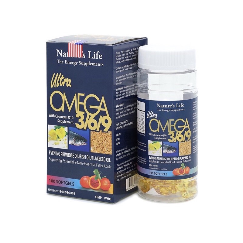 Viên dầu cá Omega 369 Nature Life (Lọ 100 viên) Giúp sáng mắt, bổ não, ổn định tim mạch Viên dầu cá Omega 369 Nature Life Bổ não, sáng mắt, khỏe mạnh tim mạch, tăng cường trí nhớ, Giảm nguy cơ xơ vữa động mạch