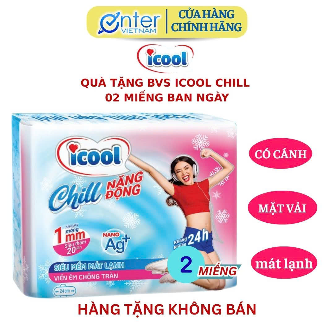 Hàng Chính Hãng Băng vệ sinh ICOOL siêu mềm GÓI 2 MIẾNG quà tặng theo đơn hàng .