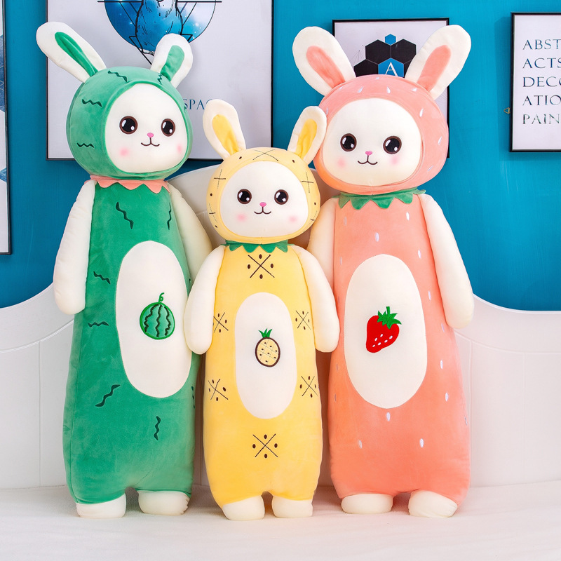 Gấu Bông Gối Ôm Thỏ Cosplay Hoa Quả Dáng Đứng Kích Thước 50-70-90Cm