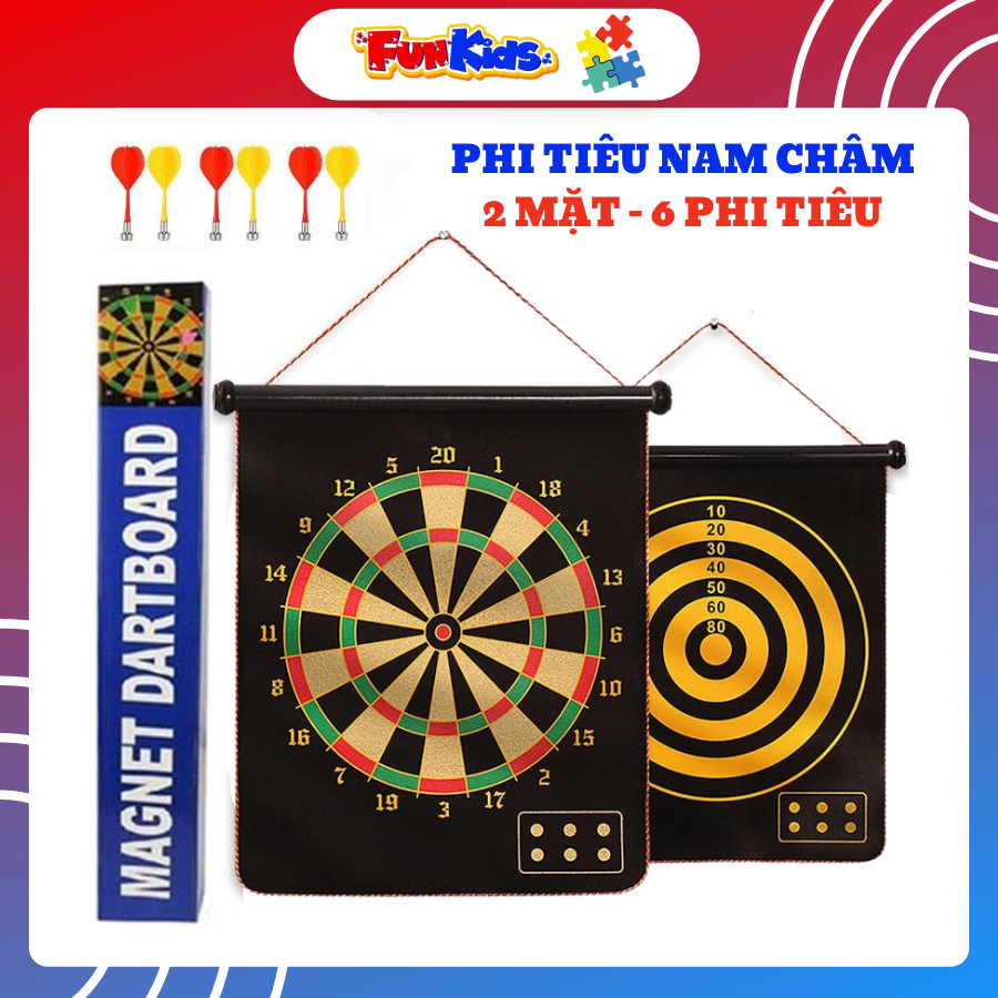 Đồ chơi phi tiêu nam châm 2 mặt 43x46 CM ( 6 phi tiêu ) không nhọn an toàn dành cho cả người lớn và trẻ em,rèn luyện thể lực,cải thiện sự tập trung, giảm stress, gắn kết tình cảm bạn bè, đồng nghiệp, gia đình