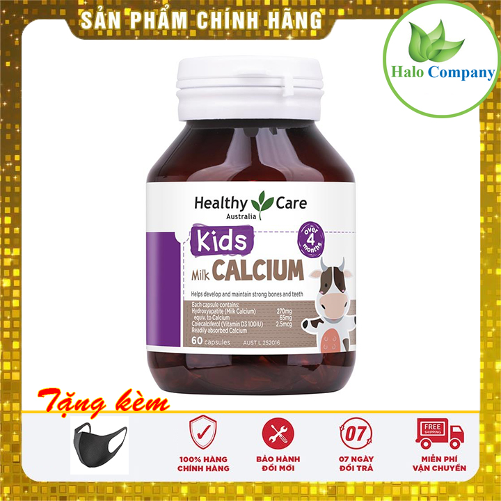 Milk Calcium Healthy Care Bổ Sung Canxi Cho Trẻ Trên 4 Tháng Tuổi, 60 viên