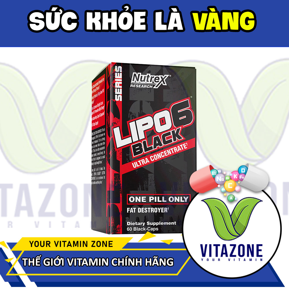 Nutrex lipo6 black, viên uống hỗ trợ giảm mỡ, 60 viên
