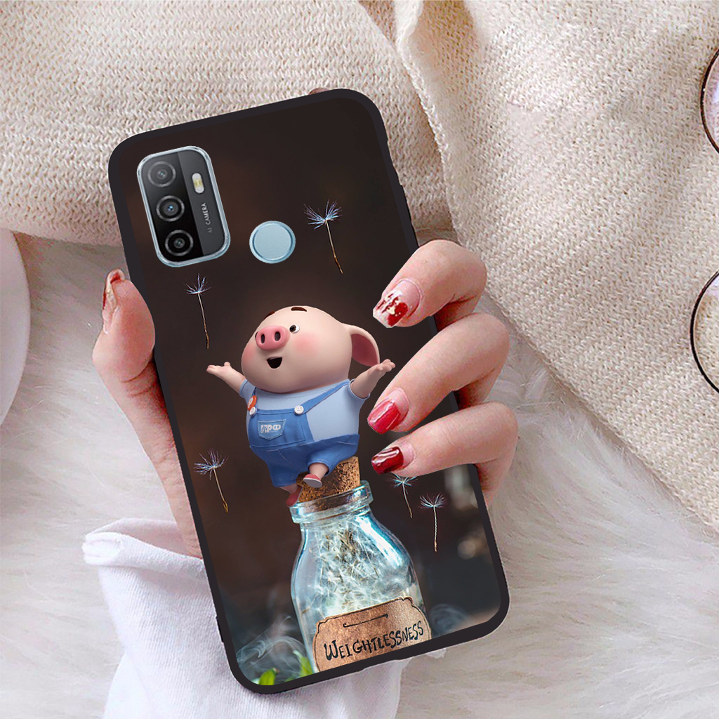 [HCM]Ốp lưng Oppo A53 viền dẻo TPU BST Pig Cute