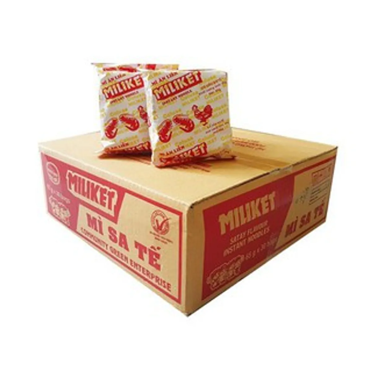 Mì Miliket Giấy Hai Con Tôm Thùng 30 gói 65g