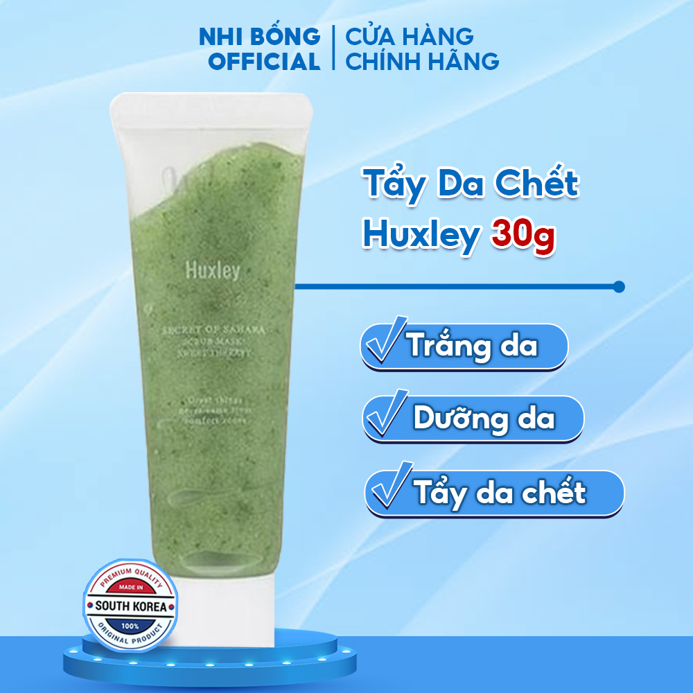 Tẩy Da Chết Huxley Hàn Quốc chiết xuất Cây Xương Rồng giúp loại bỏ tế bào da chết & trắng sáng da 30ml