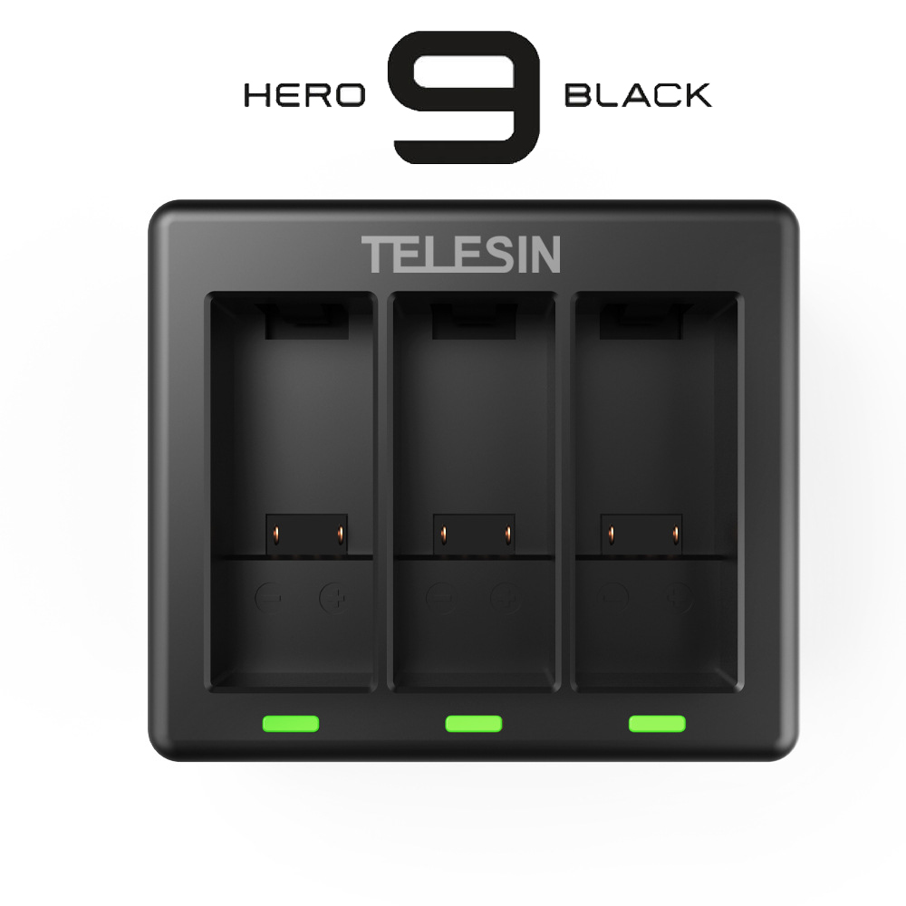 Dock sạc 3 khe cho Gopro Hero 9 10 - chính hãng Telesin