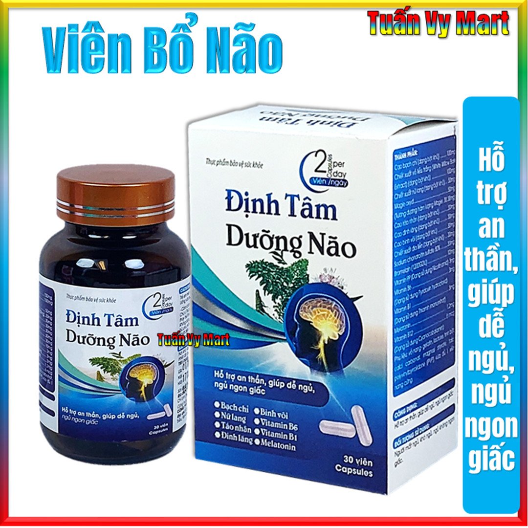Viên Uống Định Tâm Dưỡng Não Giúp hỗ trợ an thần, ngủ ngon giấc.,giảm tình trạng mệt mỏi, căng thẳng do mất ngủ, ngủ không ngon giấc