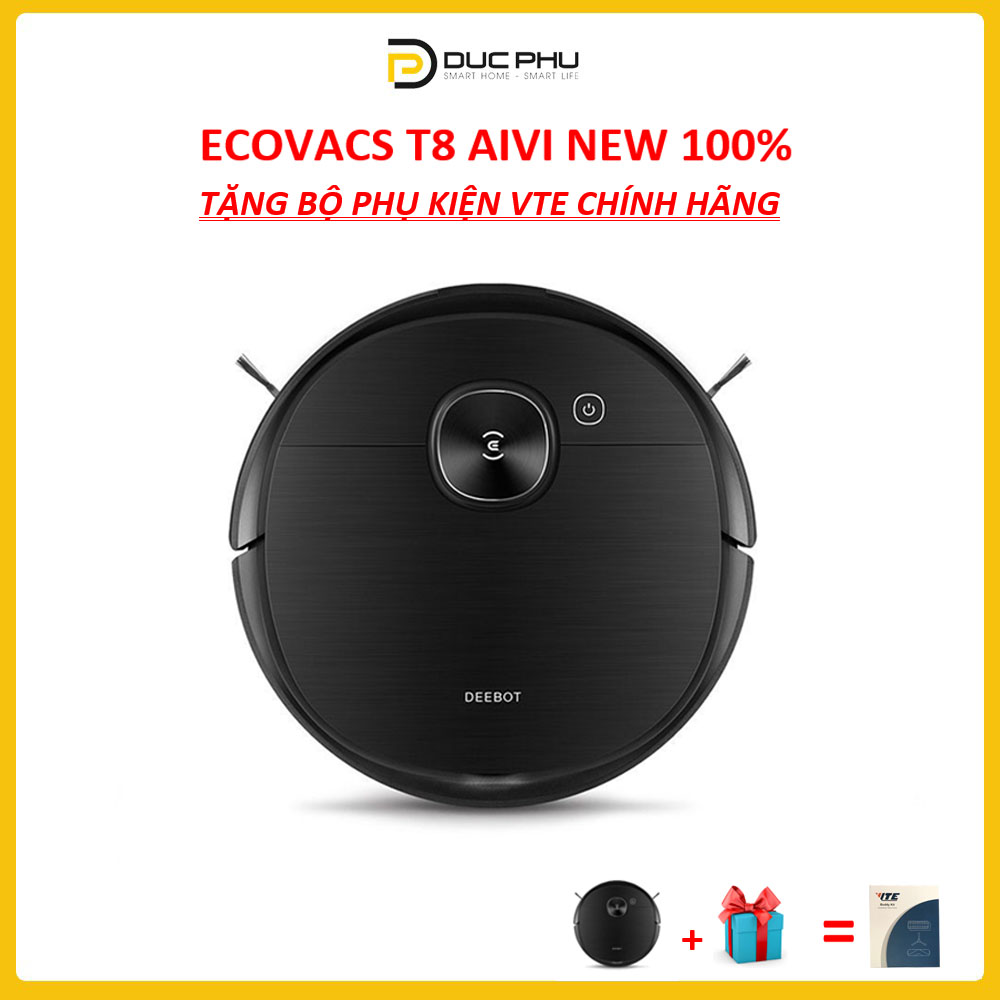 [Trả góp 0%]Robot hút bụi lau nhà Ecovacs Deebot T8 aivi Tặng app có tiếng việt