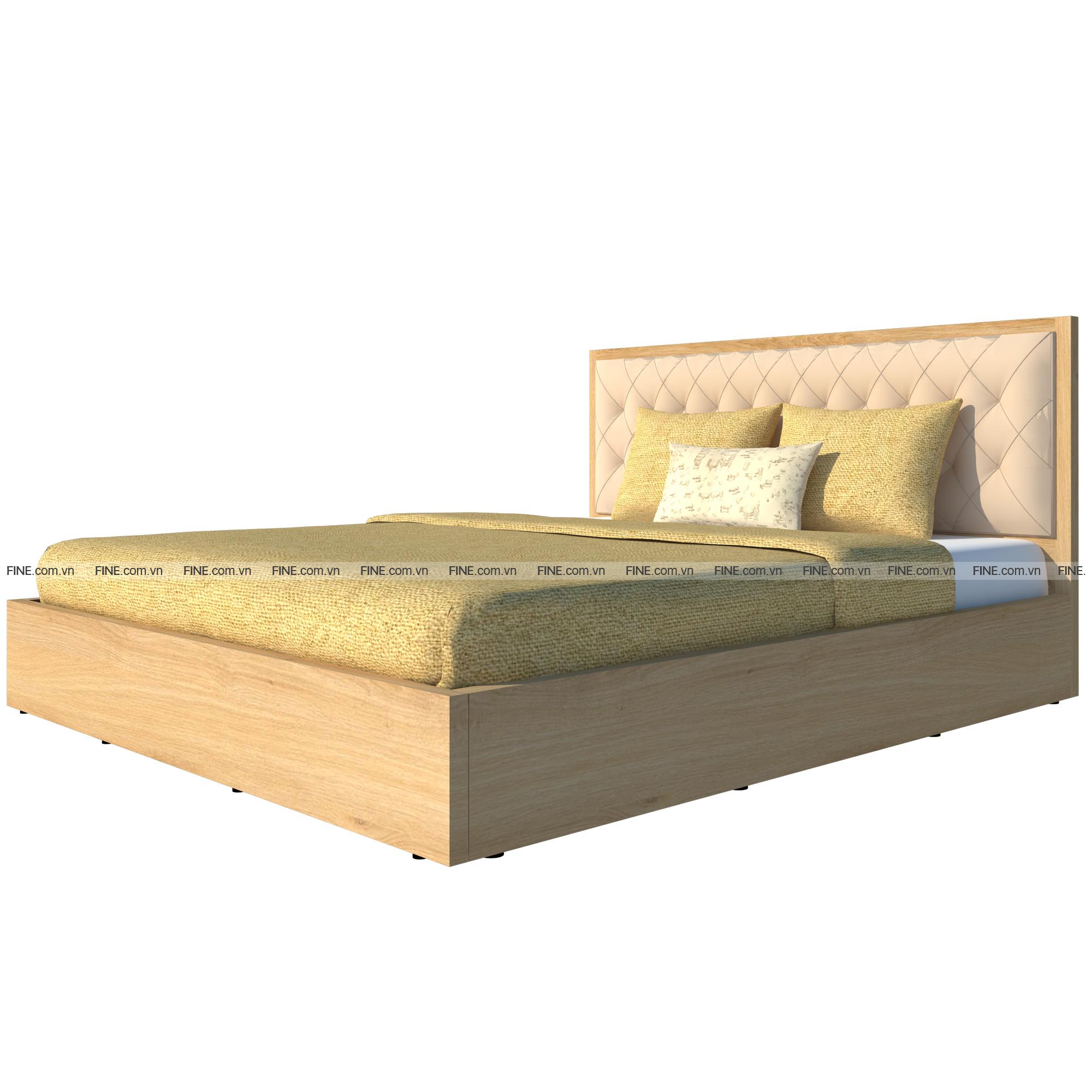 Giường vai đứng có nệm đầu giường hiện đại fine fg069