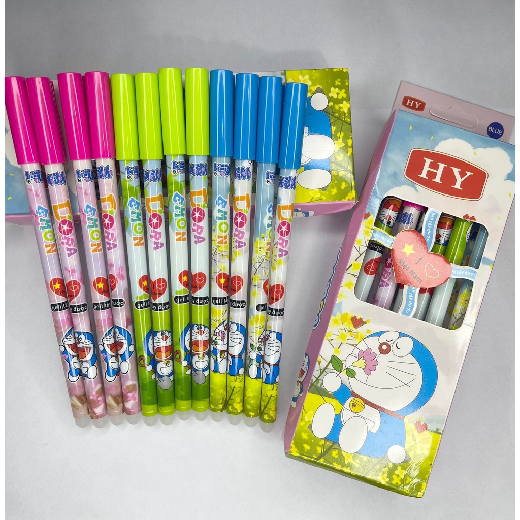 1 Hộp Bút bi gel tẩy xóa được hình Doraemon