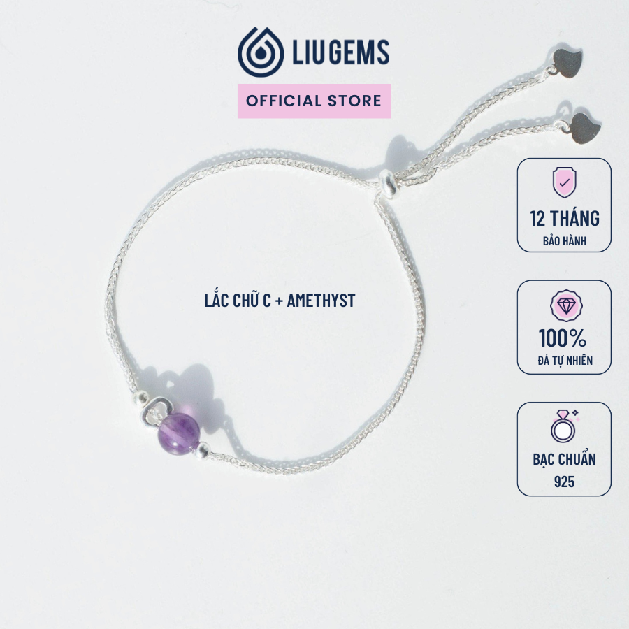 Lắc Tay Bạc 1 Viên Đá Mix Chữ Cái Liugems Năng Lượng Hỏa Mang Dấu Ấn Riêng Độc Đáo, Cá Tính, Thời Trang VB28