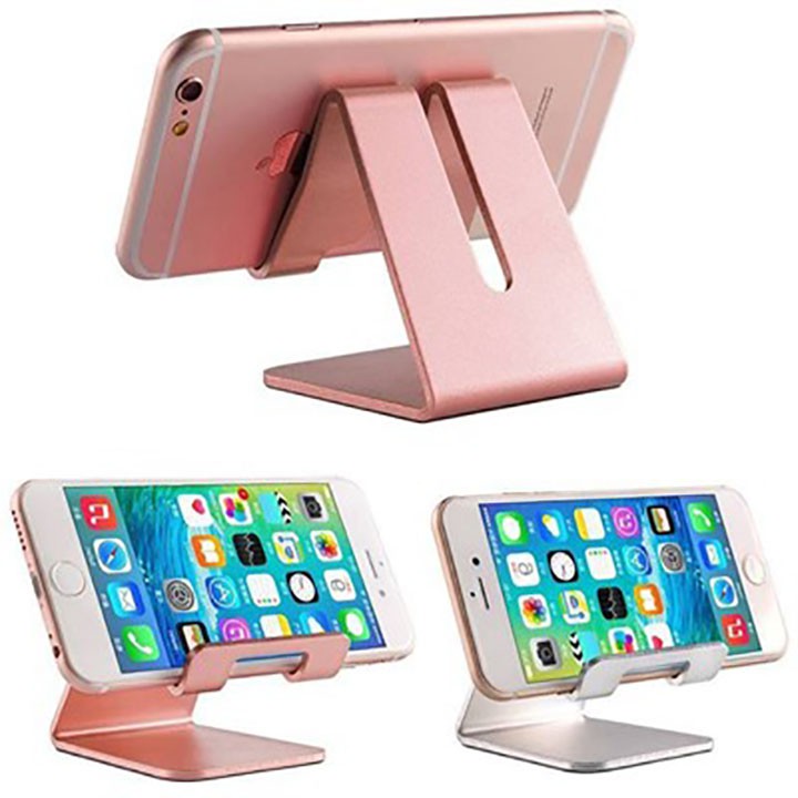 Giá đỡ điện thoại di động ipad bằng kim loại có khe luồn dây sạc tiện lợi