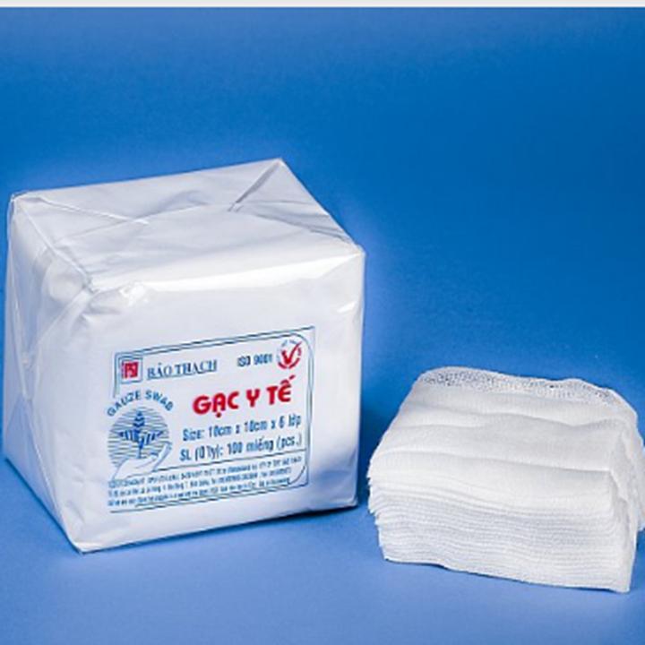 Gạc y tế đắp mặt nạ Bảo Thạch 6 lớp 10 x 10 cm x 100 miếng