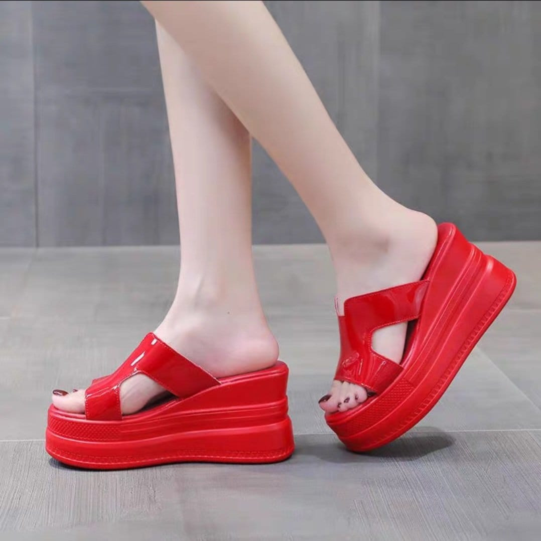 Dép xuồng h da bóng 8p sang chảnh