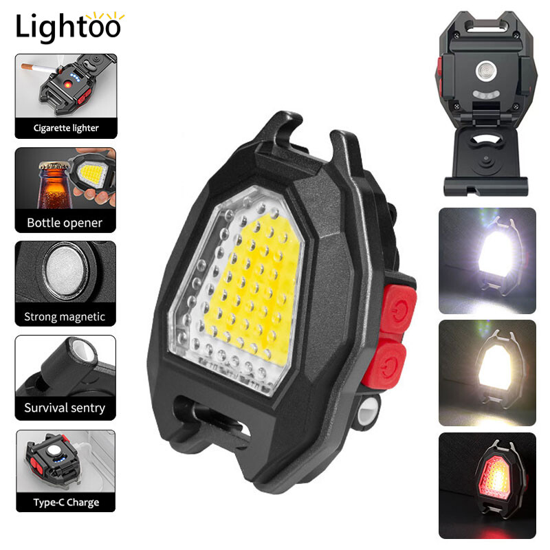 Đèn móc khóa mini led cob 800 lumens, đèn led 7in1 mở bia, châm thuốc, vặn ốc vít, nam châm, móc khóa chống nước