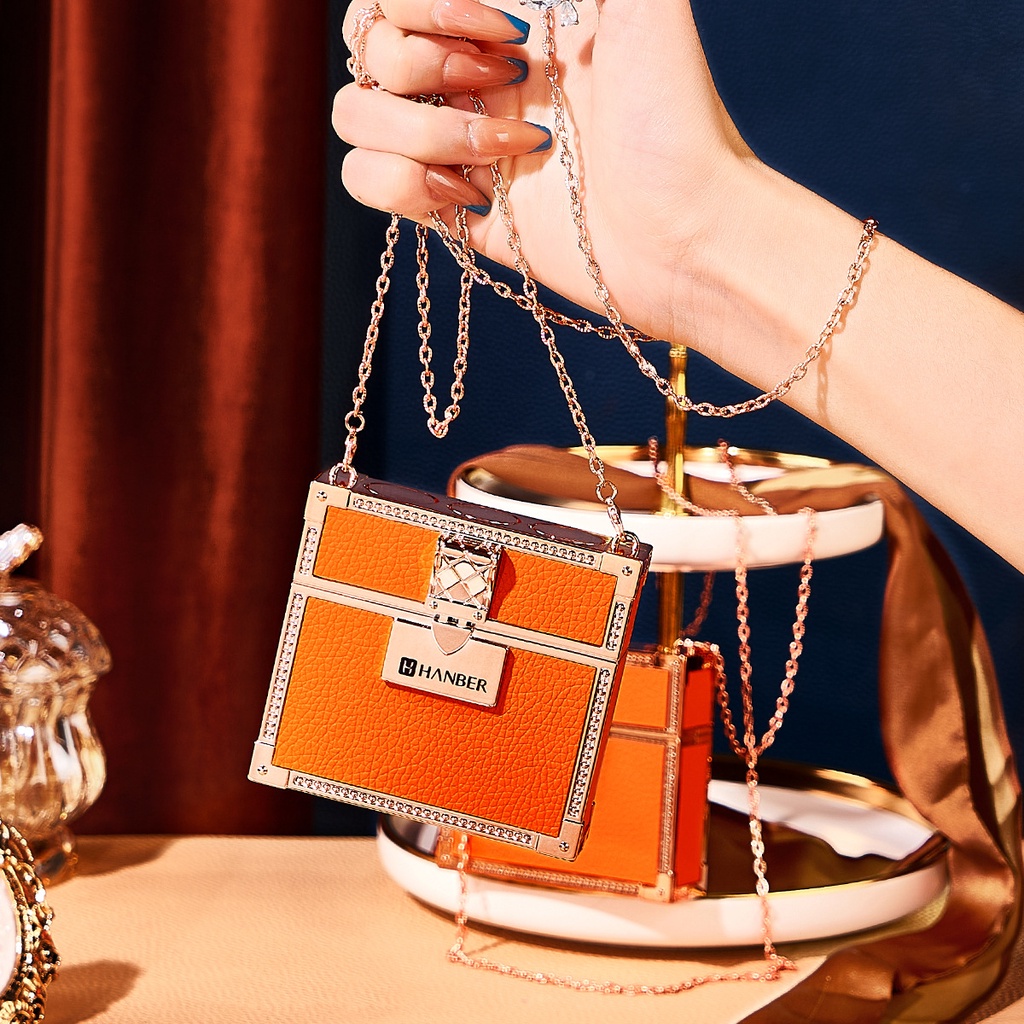 Sét 3 Cây Son HANBER Siêu Lỳ Mềm Môi Hộp Cam Túi Xách Cực Xịn
