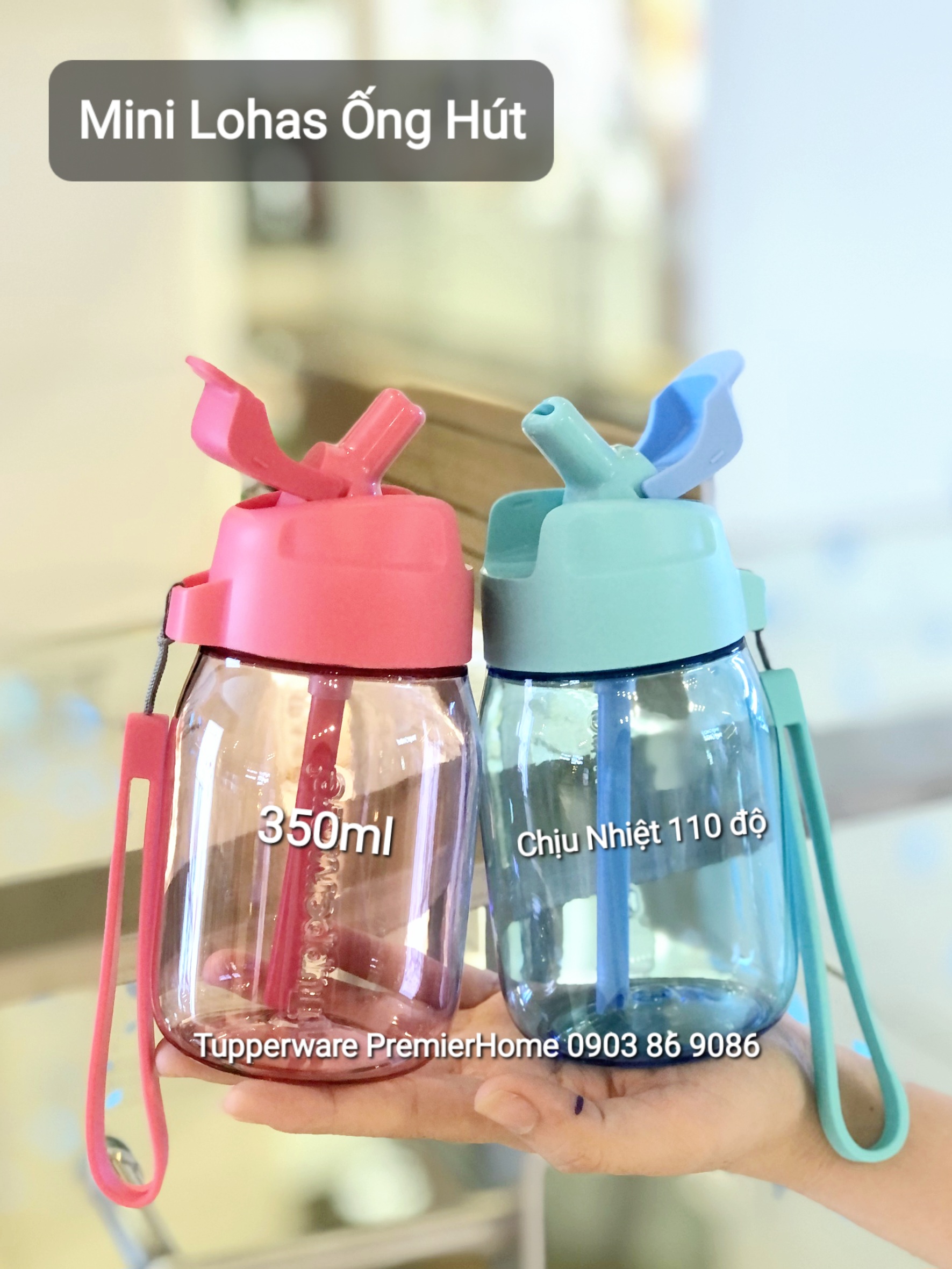 1 bình nước tupperware mini lohas with straw 350ml/ giá 1 bình