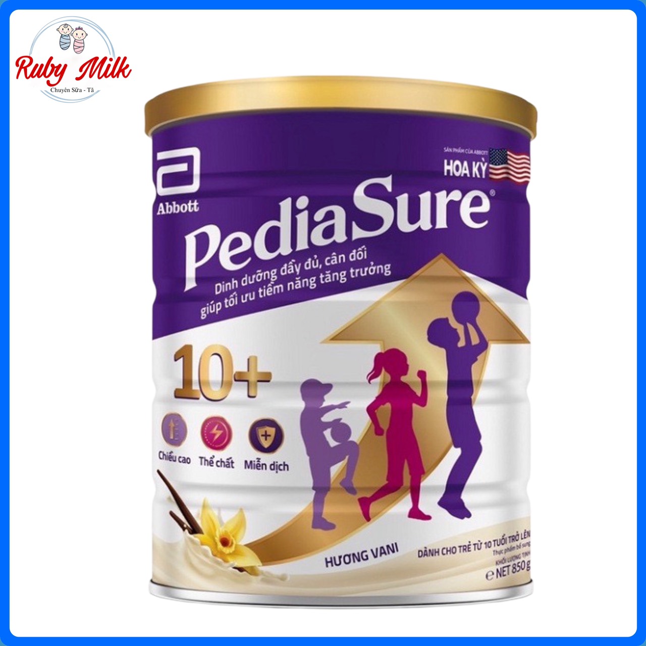 [Date 9.2026] Sữa Bột Pediasure 10+ Hương Vani 800g (cho trẻ từ 10 tuổi trở lên)