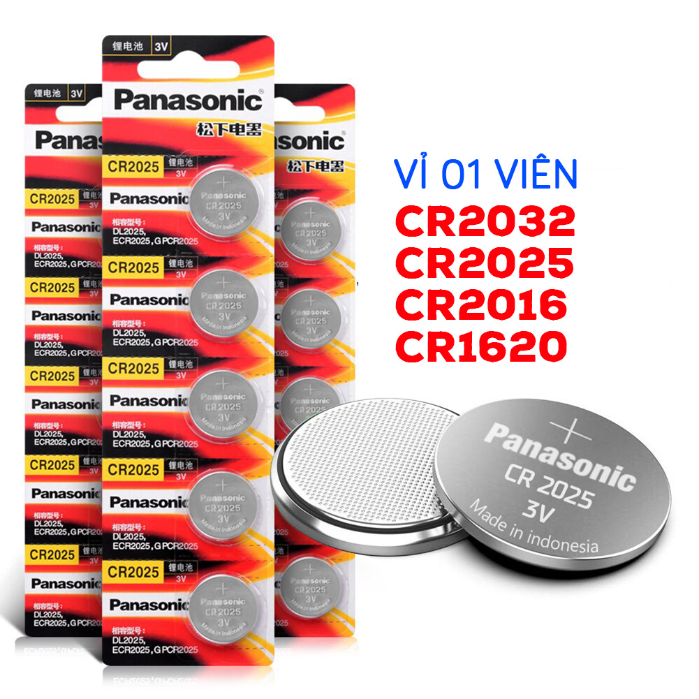 Pin Lithium Panasonic CR2032  CR2025  CR2016  CR1620 3V Lithium - Vỉ 01 viên