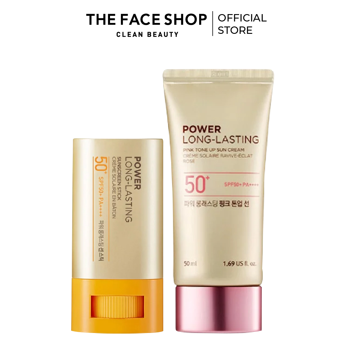 Combo Sáp Chống Nắng THE FACE SHOP 18G+Kem Chống Nắng Pink Tone Up 50Ml