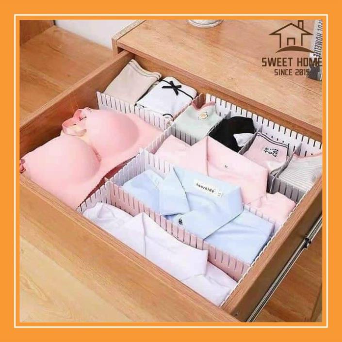 Bộ 4 thanh chia ngăn kéo tủ thông minh bằng nhựa - vách chia ngăn tủ tiện ích